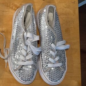 Balera Silver Sequin Kids Shoes